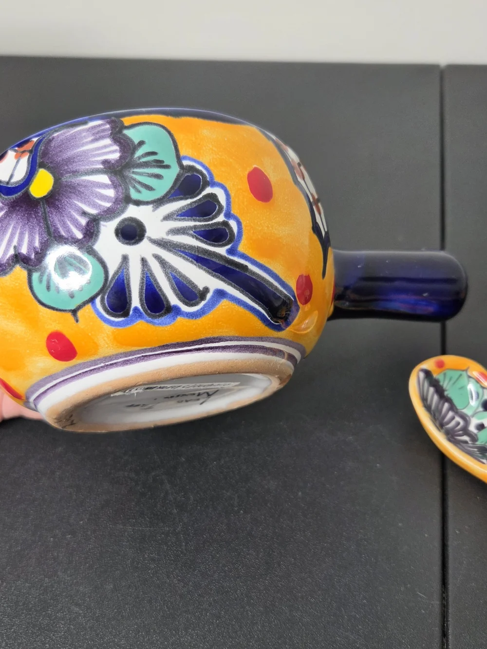 Mexican Talavera Handcrafted Covered Salsa Pan Or Sauce Pot